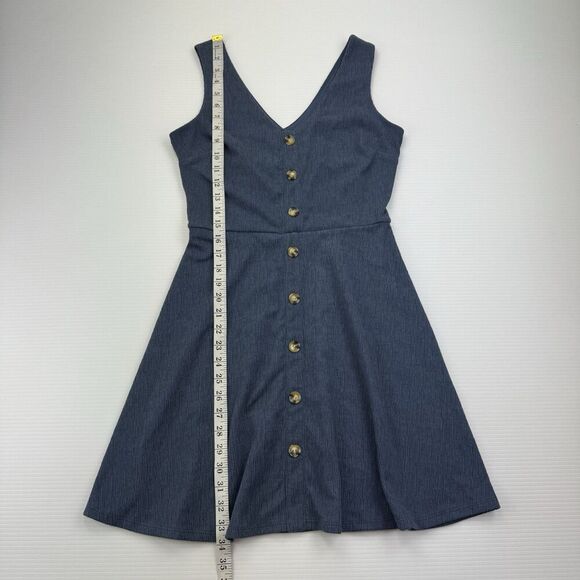 Fortune & Ivy Blue Button Front Dress Small Y2K Indie Retro Festival Minimalist - Picture 7 of 7